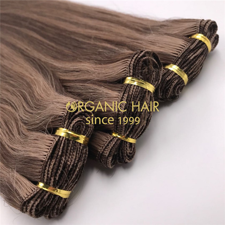 Human cuticle intact hand tied wefts and customized piano color X233